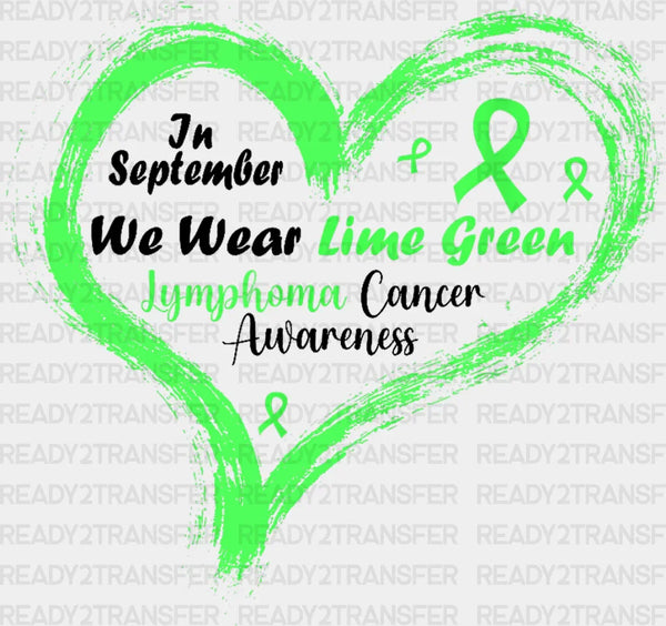Wear Green Heart Design - Lymphoma DTF heat transfer