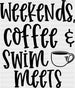 Weekends' Coffee Swim Meets - Swimming DTF Heat Transfer ready2transfer Black