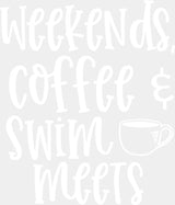 Weekends' Coffee Swim Meets - Swimming DTF Heat Transfer ready2transfer White