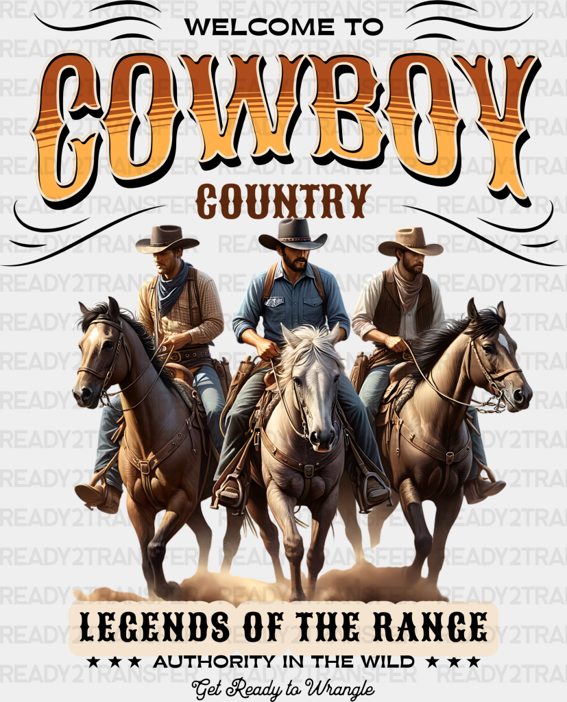 Welcome To Cowboy Country Design - Rodeo Dtf Transfers