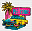 Welcome Vintage Car - Minimal UV Sticker Permanent UV DTF Decal