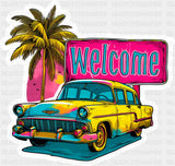 Welcome Vintage Car - Minimal UV Sticker Permanent UV DTF Decal
