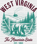West Virginia The Mountain State - States & Cities DTF Transfer