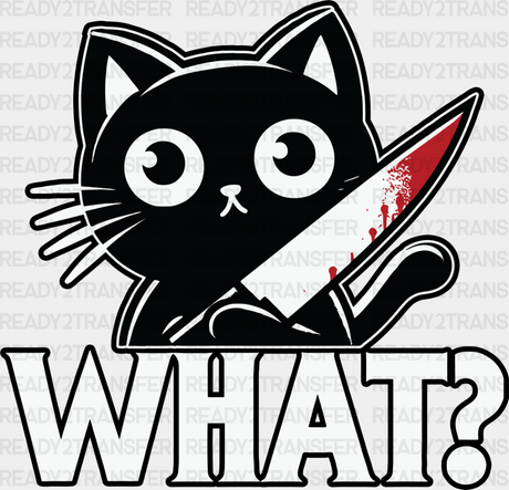 What Black Knife Cat - Cats Iron On Dtf Transfer Adult Unisex S & M (10’’) / Dark Color Design