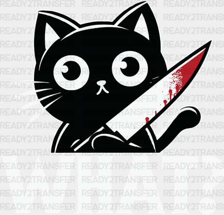 What Black Knife Cat - Cats Iron On Dtf Transfer Adult Unisex S & M (10’’) / Light Color Design