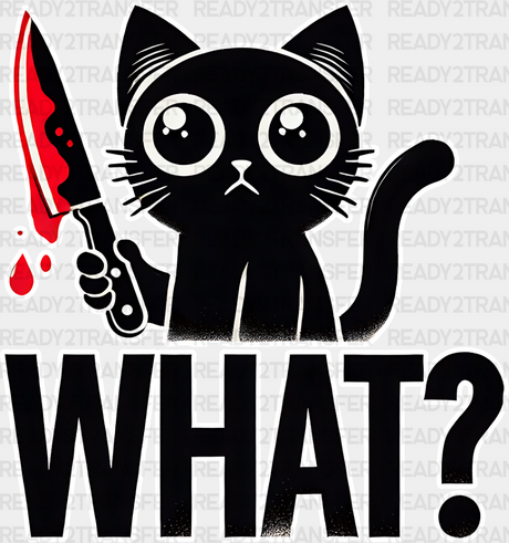 What Cat Knife Design - Cats Iron On Dtf Transfer Adult Unisex S & M (10’’) / Light Color (See