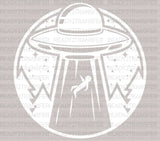 White Alien Ship DTF Transfer - ready2transfer