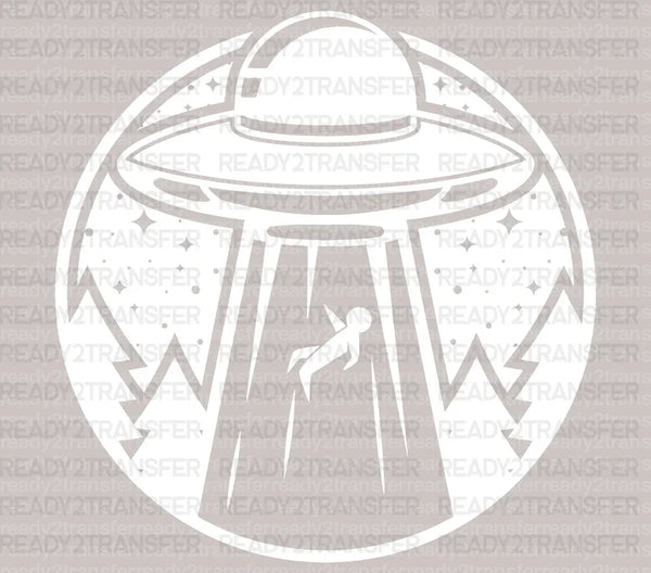 White Alien Ship DTF Transfer