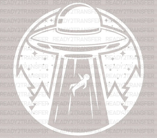 White Alien Ship DTF Transfer - ready2transfer