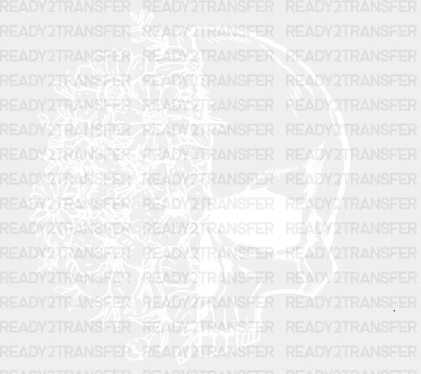 White Floral Deer DTF Transfer