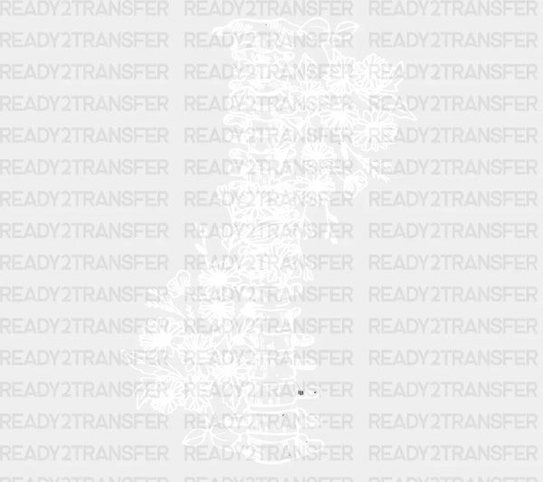 White Floral DTF Transfer