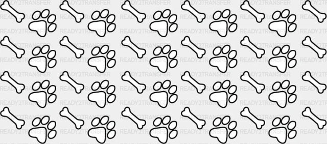 White Paw And Treat - Pets Cup Wrap Uv Sticker Permanent Dtf Decal