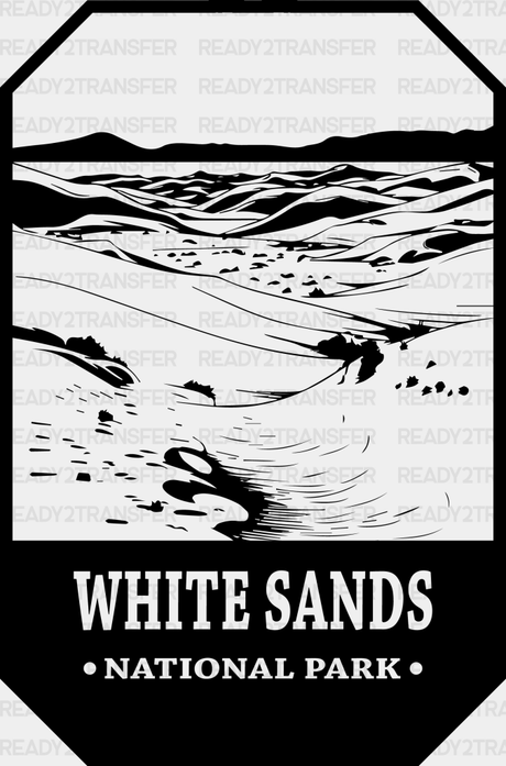 White Sands National Park Design - Parks Dtf Transfers Adult Unisex S & M (10’) / Black