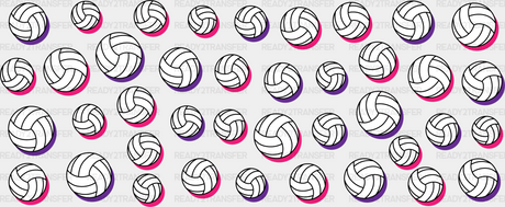 White Volleyball - Cup Wrap Uv Sticker Permanent Dtf Decal