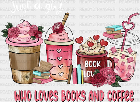 Who Loves Books And Coffee Dtf Transfer