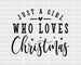 Who Loves Christmas DTF Transfer ready2transfer Black