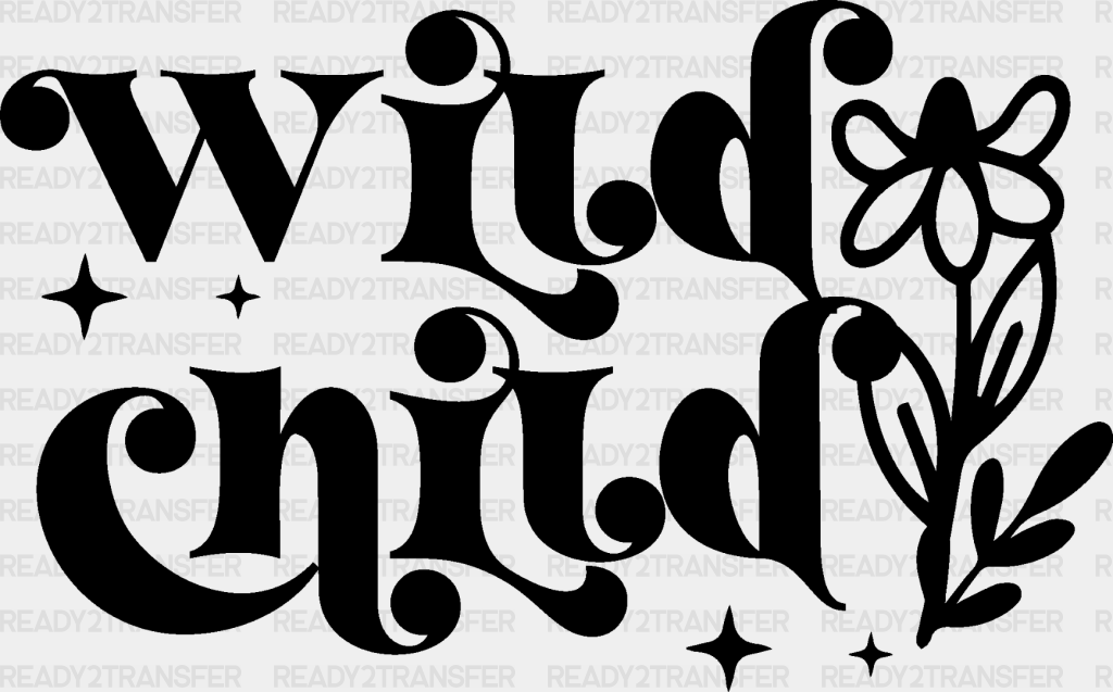 Wild Child Design - Kids Dtf Heat Transfer Adult Unisex S & M (10’’) / Dark Color (See Imaging)