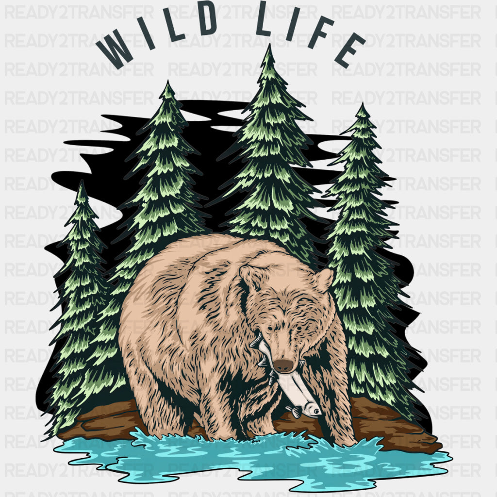 Wilf Life, Bear - Hiking DTF Transfers ready2transfer Dark Color Design (See Imaging)