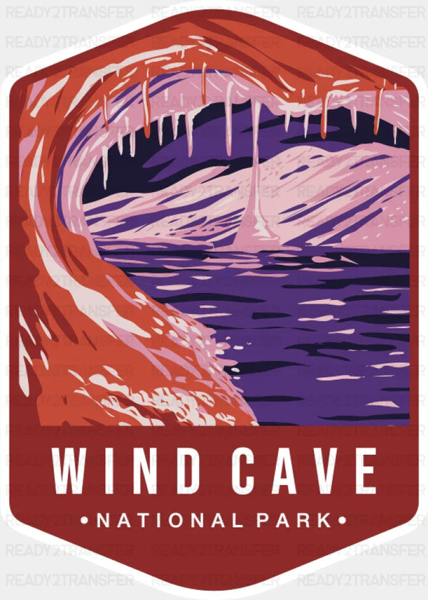 Wind Cave National Park Colorful Design - National Parks DTF Transfer