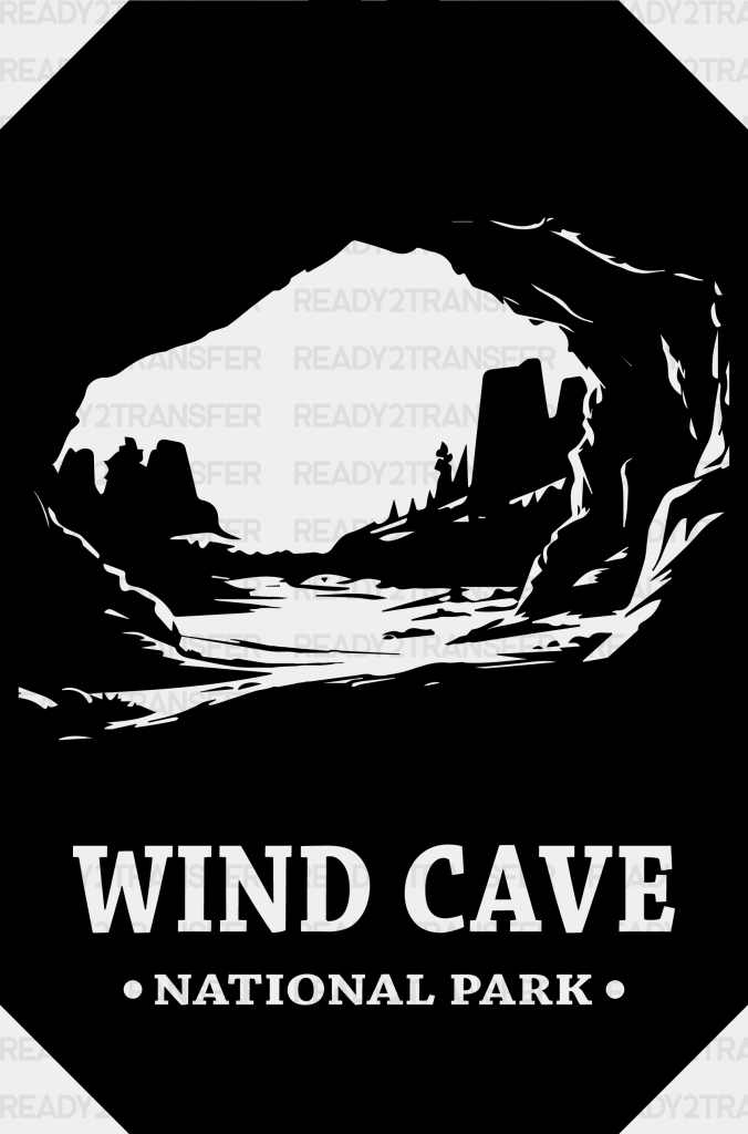 Wind Cave National Park Design - Parks Dtf Transfers Adult Unisex S & M (10’) / Black