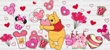 Winnie The Pooh Heart - Valentine’s Day Cup Wrap Uv Sticker Permanent Dtf Decal