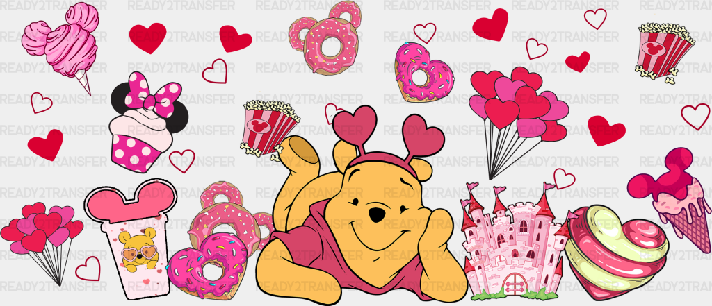 Winnie The Pooh Smiling - Valentine’s Day Cup Wrap Uv Sticker Permanent Dtf Decal