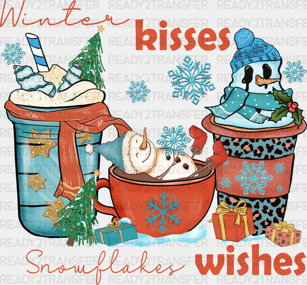 Winter Kisses Snowflakes Wishes - Winter Iron On DTF Transfer