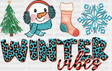 Winter Vibes Blue Design - Iron On Dtf Transfer