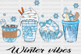 Winter Vibes Drinks Design - Iron On Dtf Transfer Adult Unisex S & M (10’’) / Dark Color (See