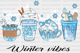 Winter Vibes Drinks Design - Iron On Dtf Transfer Adult Unisex S & M (10’’) / Light Color (See