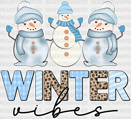 Winter Vibes Snowman Design - Iron On Dtf Transfer Adult Unisex S & M (10’’) / Light Color (See