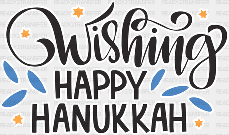 Wishing Happy Hanukkah - Dtf Heat Transfer Adult Unisex S & M (10’’) / White