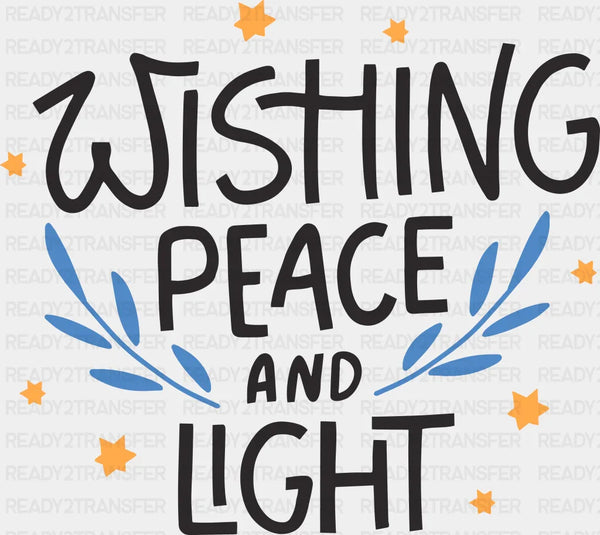 Wishing Peace And Light - Hanukkah DTF heat transfer