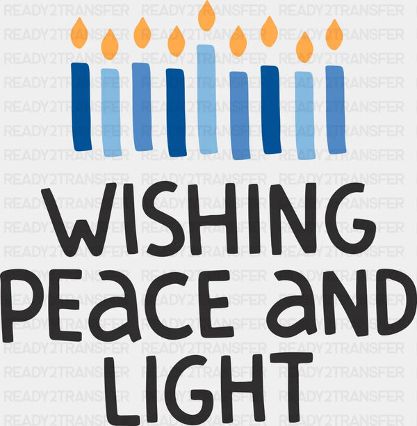 Wishing Peace And Light - Hanukkah DTF heat transfer