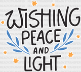 Wishing Peace And Light - Hanukkah Dtf Heat Transfer Adult Unisex S & M (10’’) / White