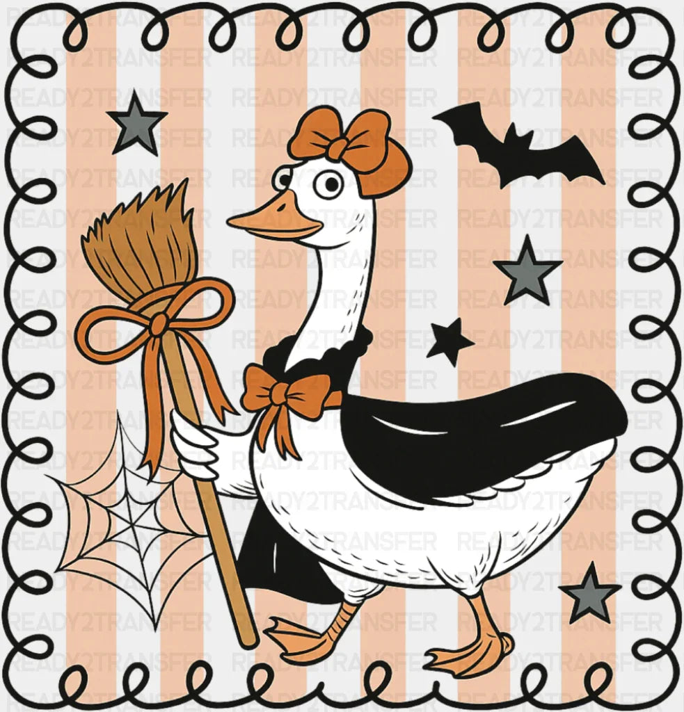 Witch Goose Stripes Design - Halloween DTF Transfer ready2transfer