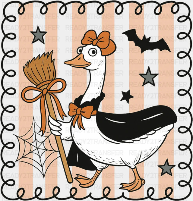 Witch Goose Stripes Design - Halloween DTF Transfer ready2transfer
