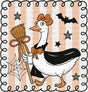 Witch Goose Stripes Design - Halloween DTF Transfer ready2transfer