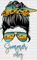 Woman Summer Vibes Summer DTF Transfer ready2transfer White