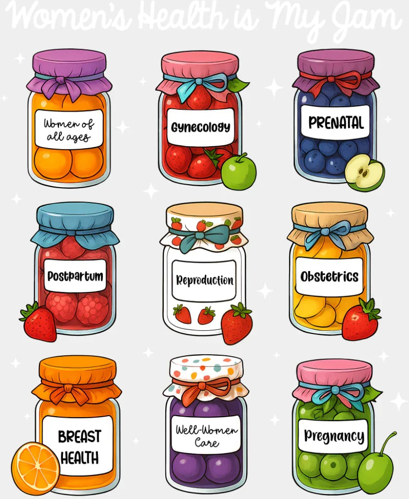 Women’s Health Is My Jam - Feminism DTF Transfer Adult Unisex - S & M (10’’) / Light Color Design (See Imaging)