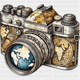 World Map Camera - Photography DTF Transfers ready2transfer