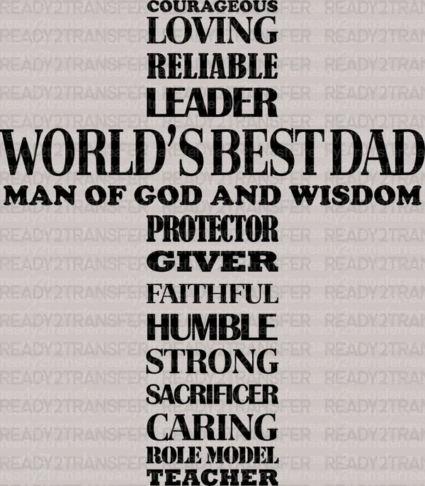 WORLDS BEST DAD CROSS - Father's Day DTF Transfer