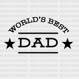 World’s Best Dad Stars Father’s Day Dtf Transfer Adult Unisex - S & M (10’) / Black