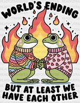 World’s Ending Frogs - Couple Dtf Transfer Adult Unisex S & M (10’’) / Light Color Design