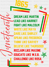 Write Like Maya Dare Like Shirley - Juneteenth DTF Transfer