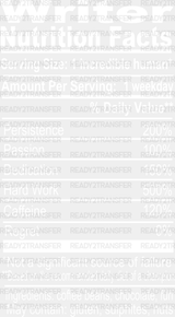 Writer Nutrition Facts - Writing Dtf Heat Transfer Adult Unisex S & M (10’’) / Light Color