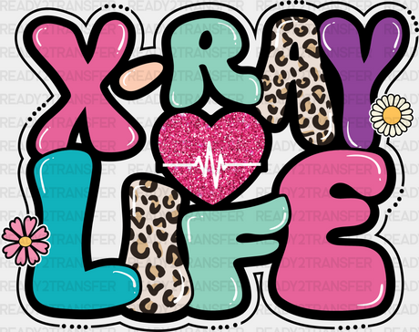 X-Ray Life Heartbeat Design - Radiology Dtf Transfers Adult Unisex S & M (10’’) / Black