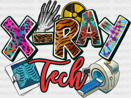 X-Ray Tech Doodles Design - Radiology Dtf Transfers