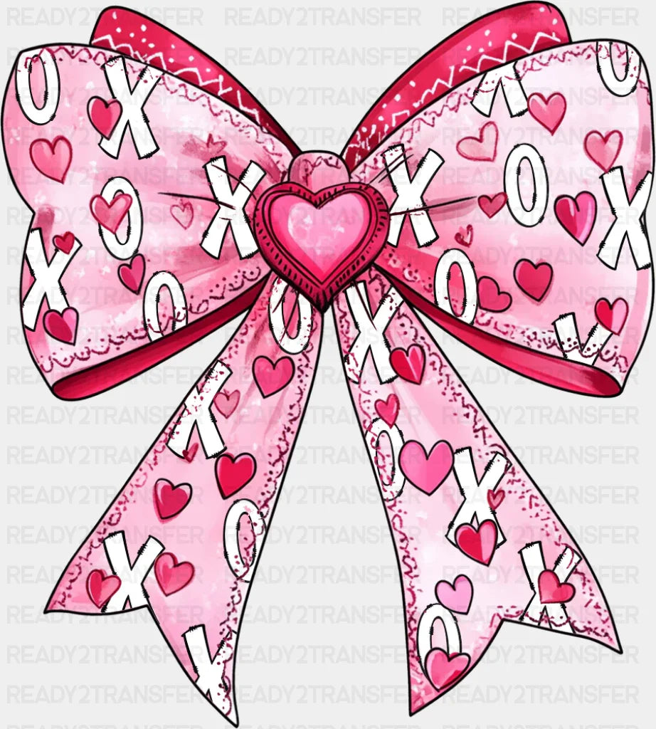 XOXO Ribbon Pink Heart - Valentine’s Day DTF Transfer