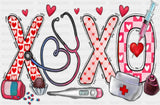 Xoxo Thermometer Syringe Stethoscope Design - Valentine’s Day Dtf Transfer